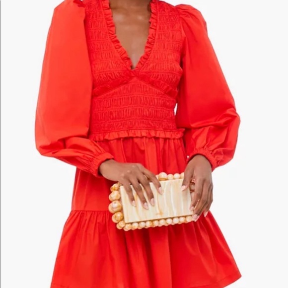 Sea New York Dresses & Skirts - Sea New York Scarlet Gaia Solid Cotton Long Sleeve Mini Dress NWT Sz6